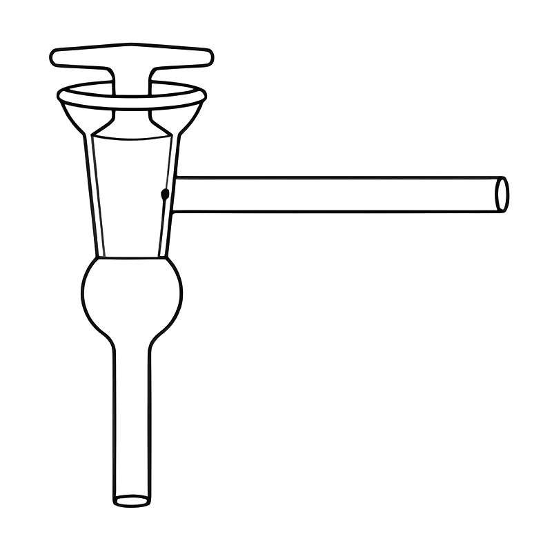 Stopcock L Type Two Limb Mercury Cup Lower Limb High Vacuum Lab image-1