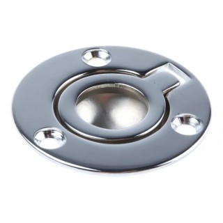 RS PRO Chrome Silver Brass Circular Pull Handle 38mm Diameter Flush Fit 397-4667