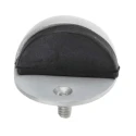 RS PRO Oval Silver Aluminium Door Stop Floor-Mounted with Rubber Buffer 894-6913