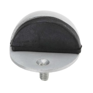 RS PRO Oval Silver Aluminium Door Stop Floor-Mounted with Rubber Buffer 894-6913