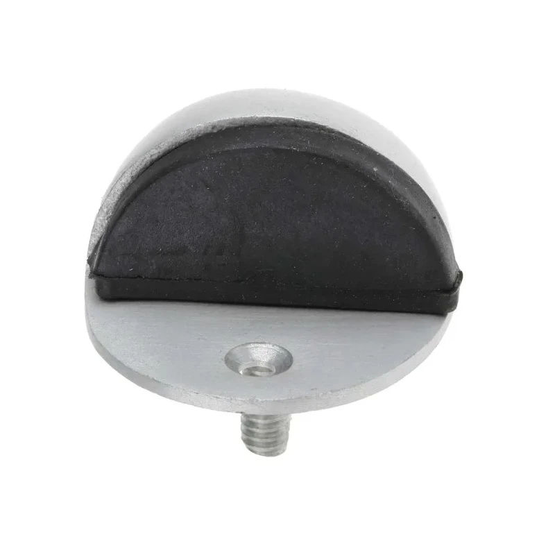 RS PRO Oval Silver Aluminium Door Stop Floor-Mounted with Rubber Buffer 894-6913