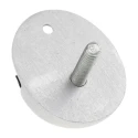 RS PRO Oval Silver Aluminium Door Stop Floor-Mounted with Rubber Buffer 894-6913