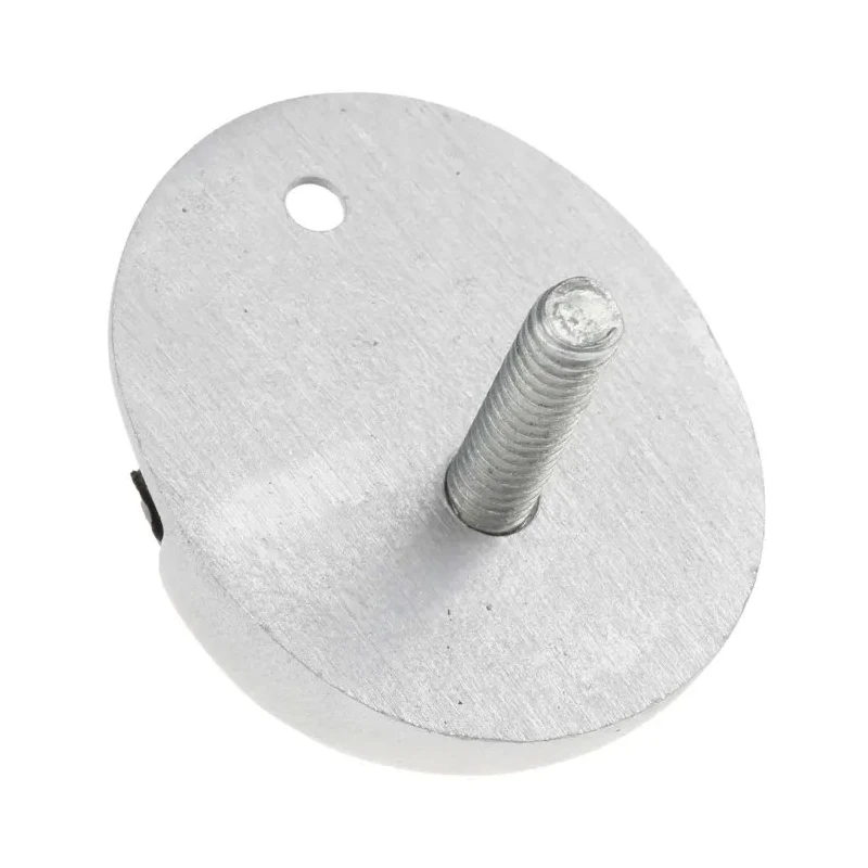 RS PRO Oval Silver Aluminium Door Stop Floor-Mounted with Rubber Buffer 894-6913