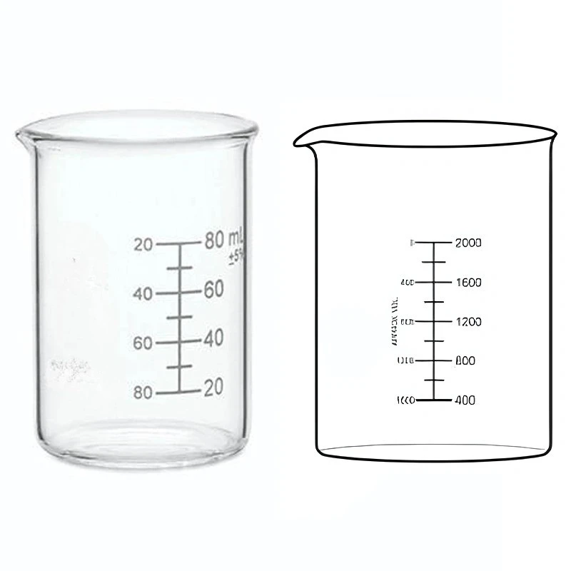 Low Form Beakers With Spout Graduated Accuracy ± 5% for Lab image-1