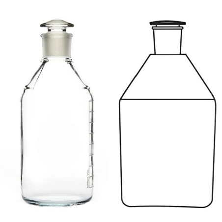 Reagent Bottles Narrow Mouth with Flat Head Stopper for Lab image-1