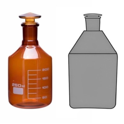 Amber Reagent Bottles Narrow Mouth with Flat Head Stopper Lab image-1