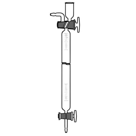 Bunte Gas Burette with Stop-Cocks at Both Ends 100x0.2ml Lab image-1