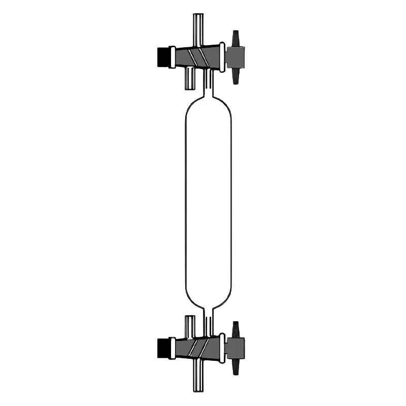 Gas Collecting Tubes with Two Three-Way PTFE Stopcocks Lab image-1