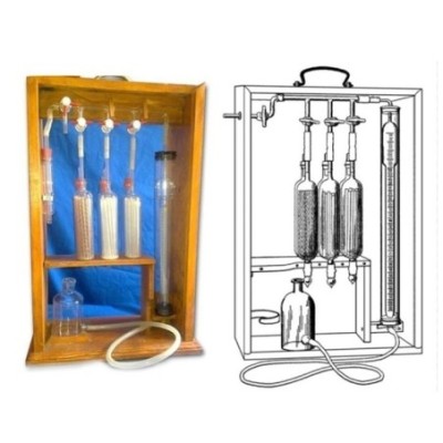Orsat Gas Analysis Unit with 3 Absorption Pipettes Lab image-1