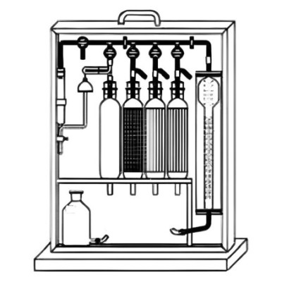 Orsat Gas Analysis Unit with 4 Absorption Pipettes Lab image-1