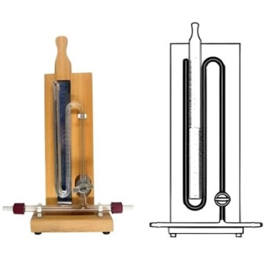 Manometer Bennert Type Anchutz 120-0-120mm Sliding Scale Lab image-1