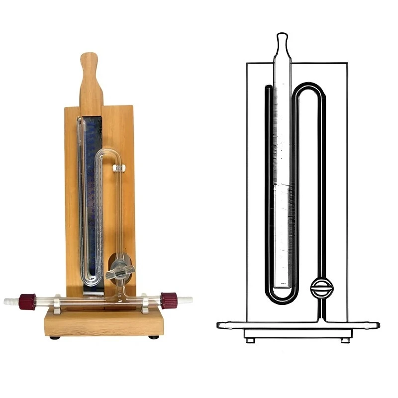 Manometer Bennert Type Anchutz 120-0-120mm Sliding Scale Lab image-1