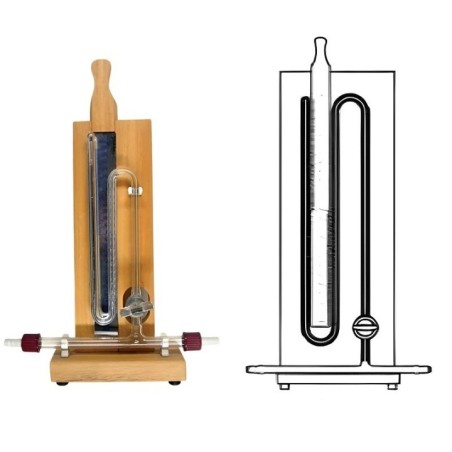 Manometer Bennert Type Anchutz 120-0-120mm Sliding Scale Lab image-1