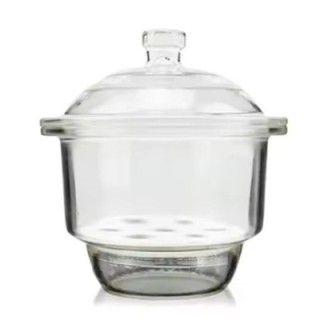 Dessicator Plain With Knobbed Lid & Porcelain Plate for Lab image-1