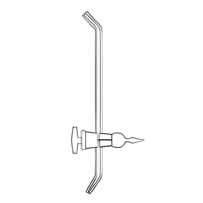 Stopcock L Shaped Long Glass Tube Twin Bore