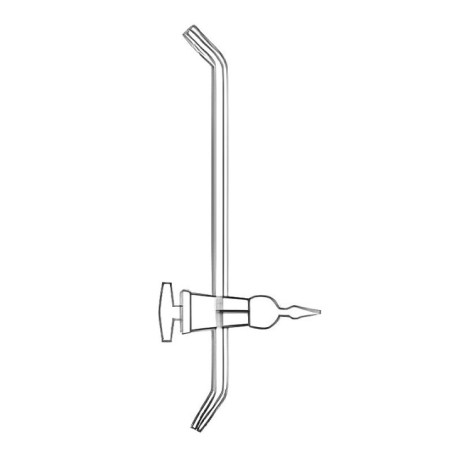 Stopcock L Shaped Long Glass Tube Twin Bore