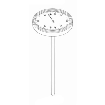 Bi-Metal Dial Thermometer with Brass Stem 30cm for Lab Use image-1