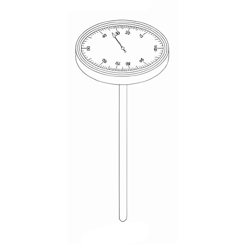 Bi-Metal Dial Thermometer with Brass Stem 30cm for Lab Use image-1