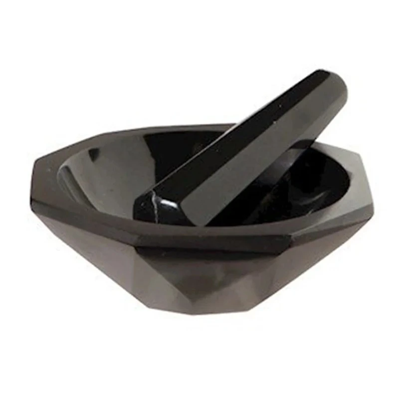 Agate Motor & Pestle Black for lab image-1