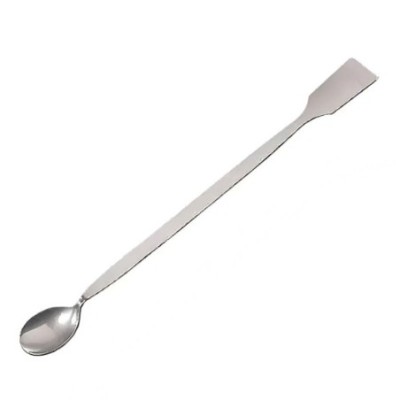 Spatula Stainless Steel One End Flat One End Spoon for lab image-1