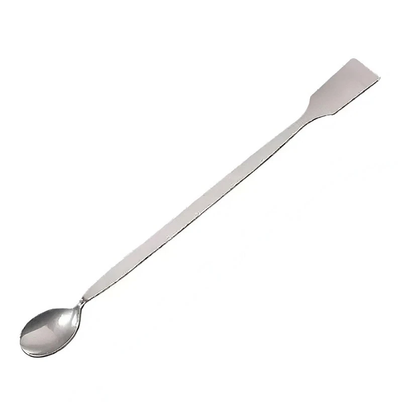 Spatula Stainless Steel One End Flat One End Spoon for lab image-1