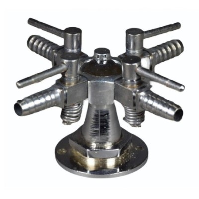 Gas Tap Brass Moulded Copper Oxidised / Chrome Plated for lab image-1