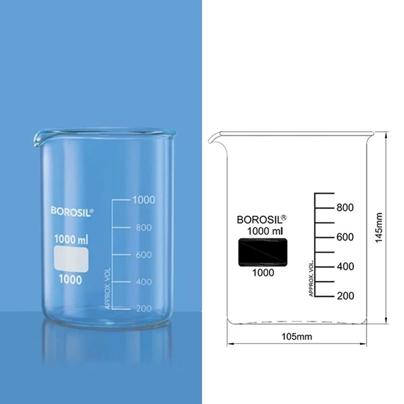  Borosil 100 ml Low Form Beaker With Spout 1000D16 image-1