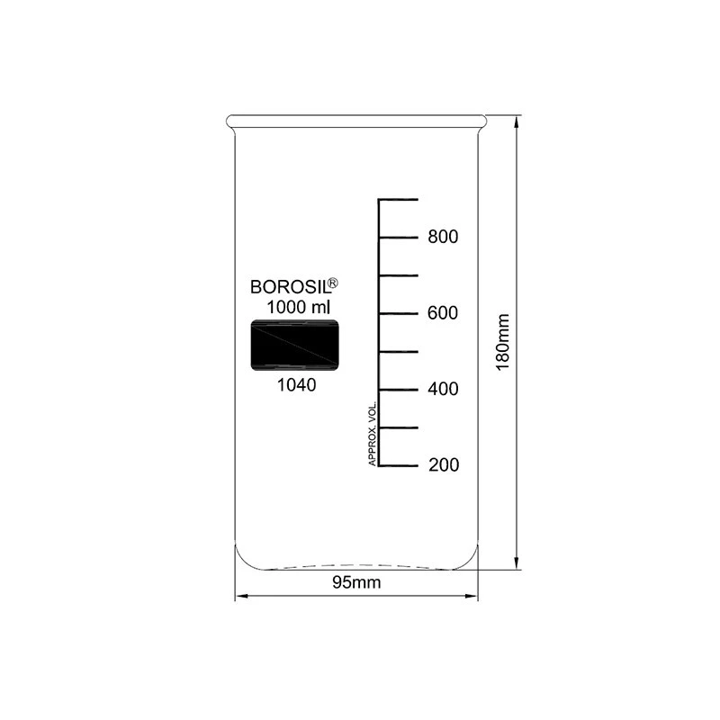  Borosil 800 ml Tall Form Beaker With Spout 1040028 image-3
