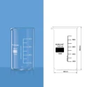 Borosil 600 ml Tall Form Beaker With Spout 1060025 image-1