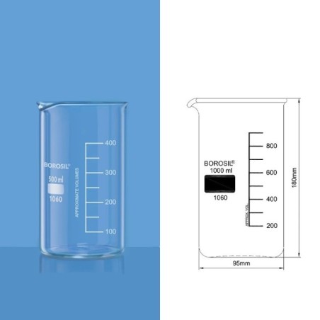 Borosil 800 ml Tall Form Beaker With Spout 1060028 image-1