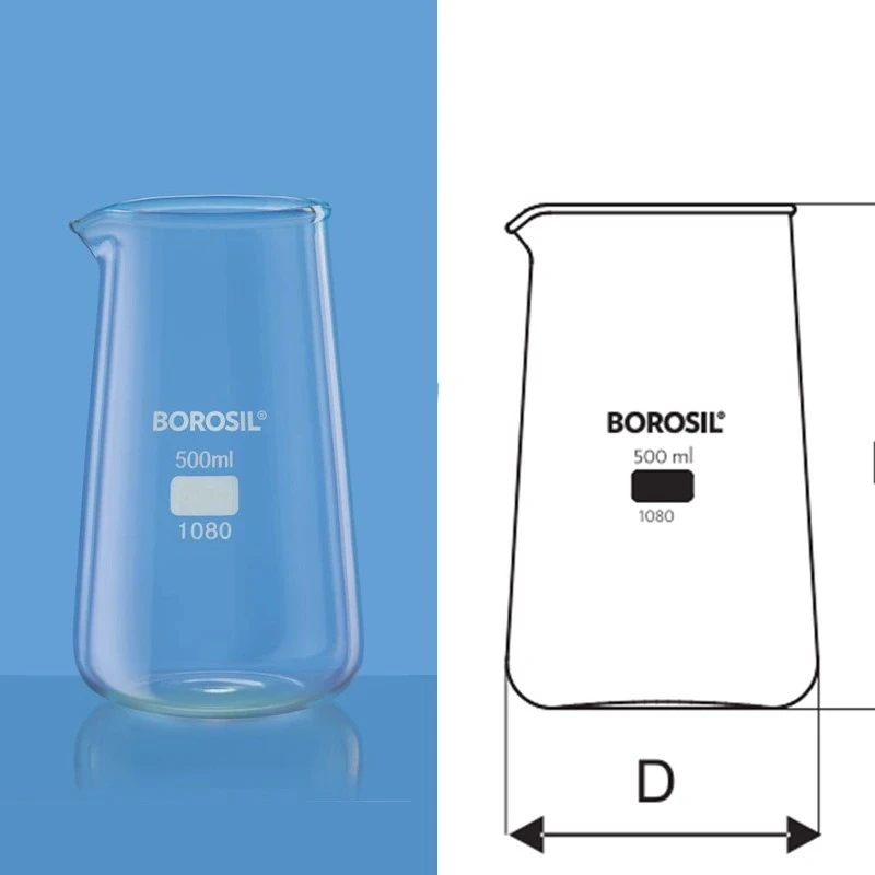 Borosil 250 ml Phillip (Conical) Beaker With Spout image-1