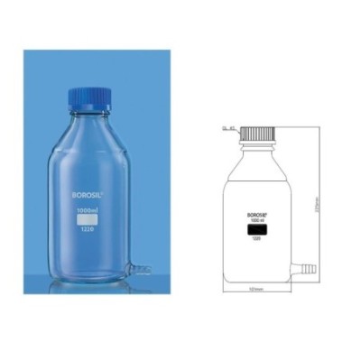 Borosil 500 ml Aspirator Bottle With GL 45 Cap image-1
