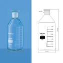 Borosil 500ml Reagent Bottle Narrow Mouth Graduated 1500024 image-1