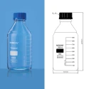 Borosil 10000ml Reagent Bottle Graduated Screw Cap 1501038 image-1