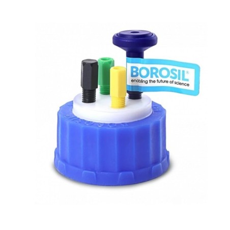 Borosil 4 Multiport HPLC Cap Solvent Transfer 1513C04 image-1