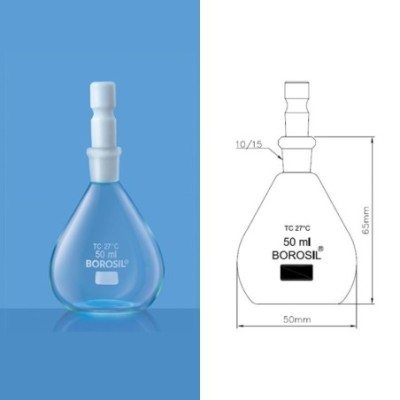Borosil 10ml Pyknometer With PTFE Stopper 1624006 image-1