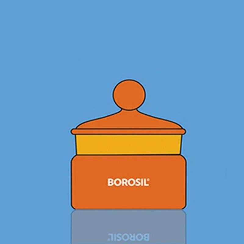  Borosil 60ml Amber Weighing Bottle With Glass Lid 1631013 image-2
