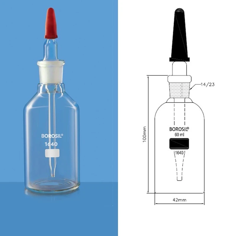 Borosil 30ml Dropping Bottle With Glass Dropper 1640010 image-1