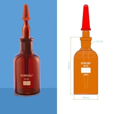 Borosil 30ml Amber Dropping Bottle With Dropper 1650010 image-1