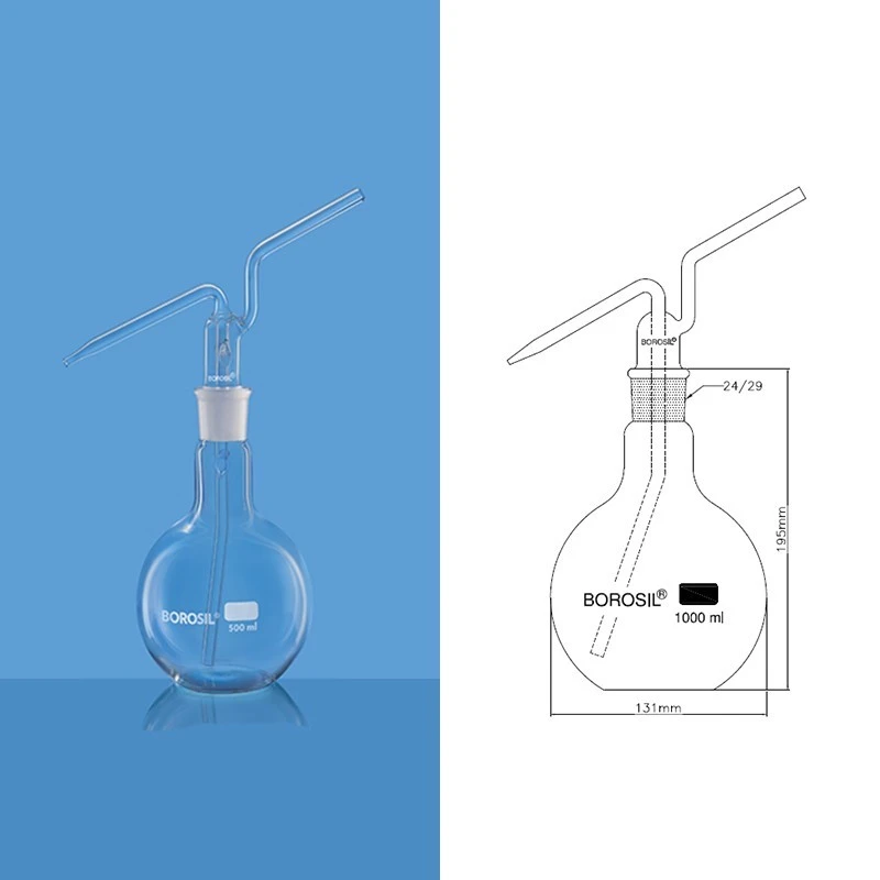 Borosil 500ml Glass Wash Bottle Set With Stopper 1660024 image-1