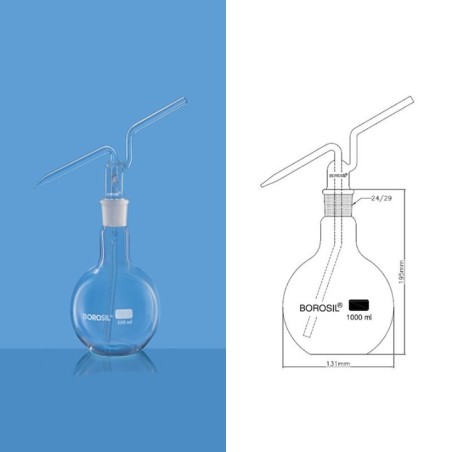 Borosil 1000ml Glass Wash Bottle Set With Stopper 1660029 image-1