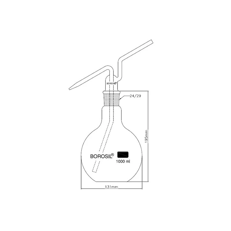  Borosil 1000ml Glass Wash Bottle Set With Stopper 1660029 image-3