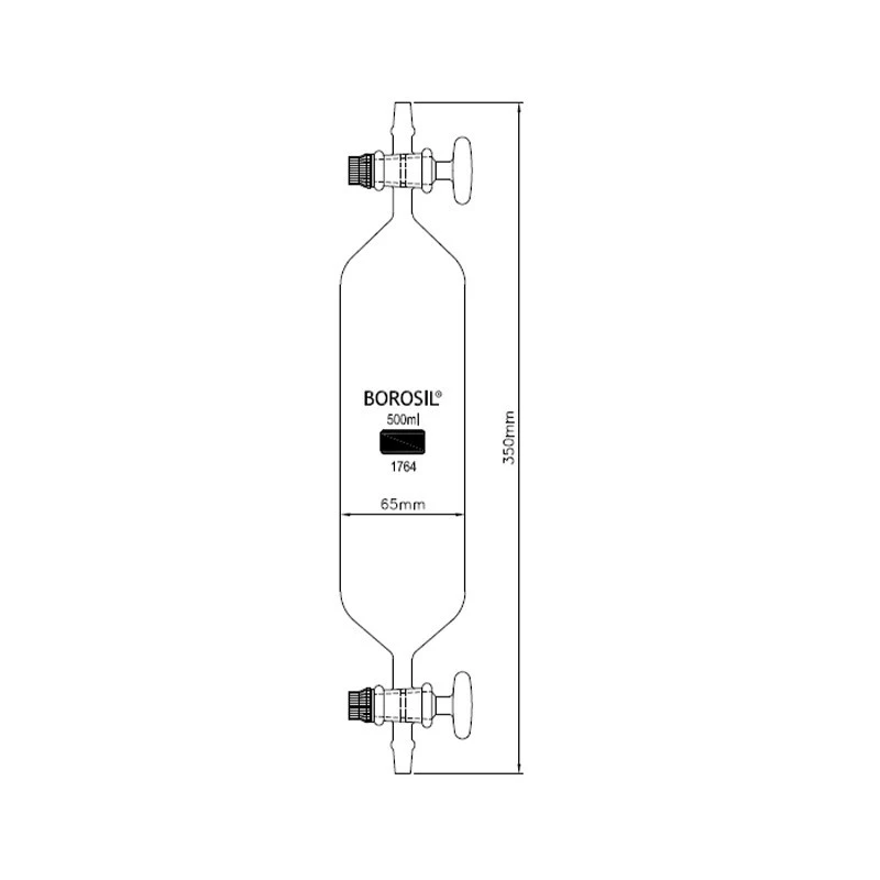  Borosil 125ml Gas Sampling Tube With Stopcock 1764017 image-3