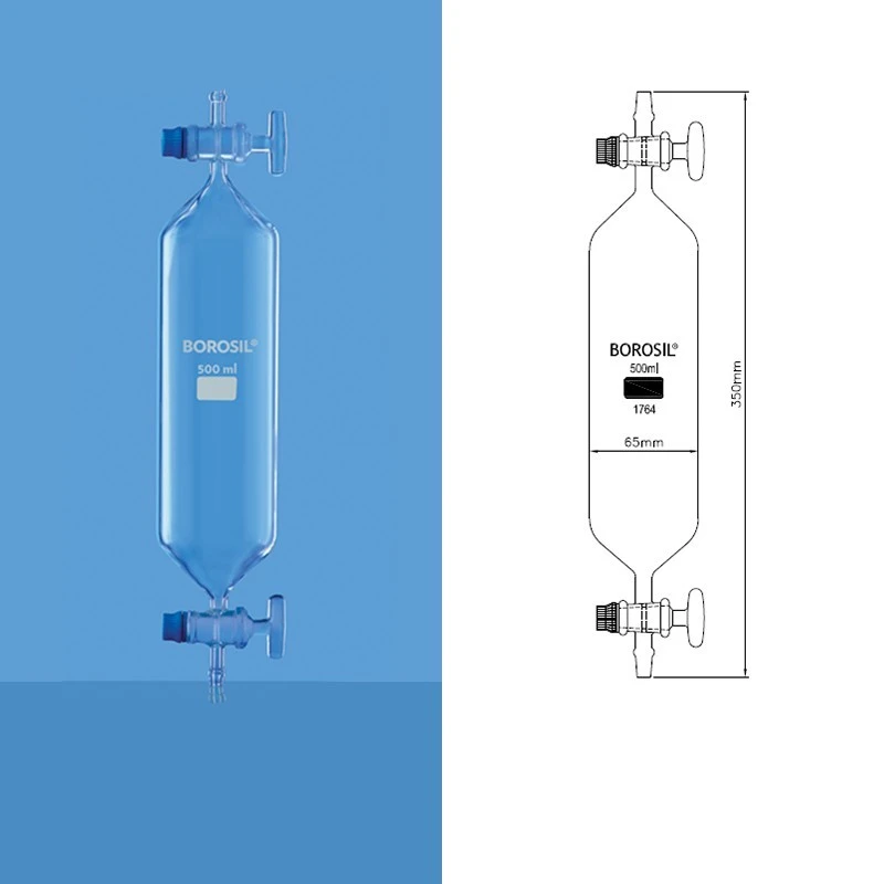 Borosil 1000ml Gas Sampling Tube With Stopcock 1764029 image-1