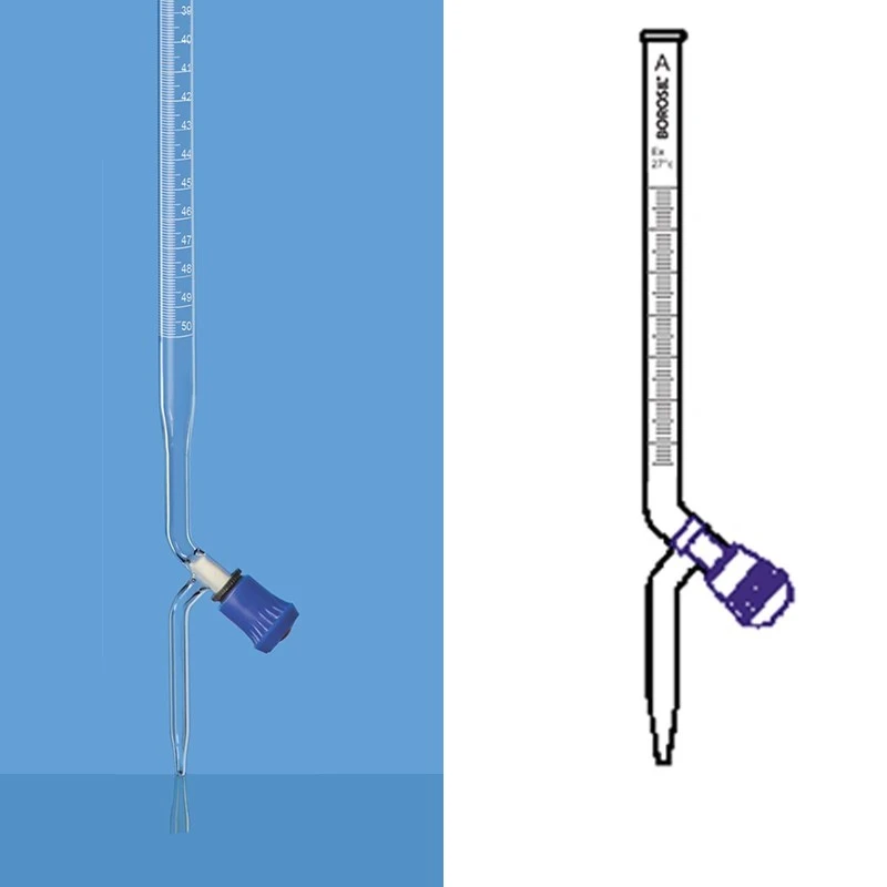 Borosil 100ml Burette Boroflo Stopcock Class B 2122016 image-1