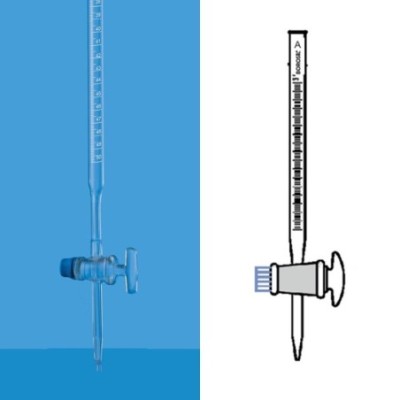 Borosil 25ml Burette Glass Stopcock Class A 2123009 image-1