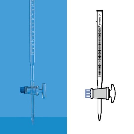Borosil 50ml Glass Burette Class B With Stopcock 2124012 image-1