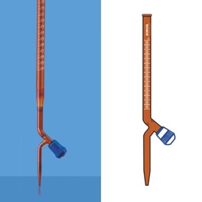 Borosil 25ml Amber Burette Class A Boroflo 2131009 image-1