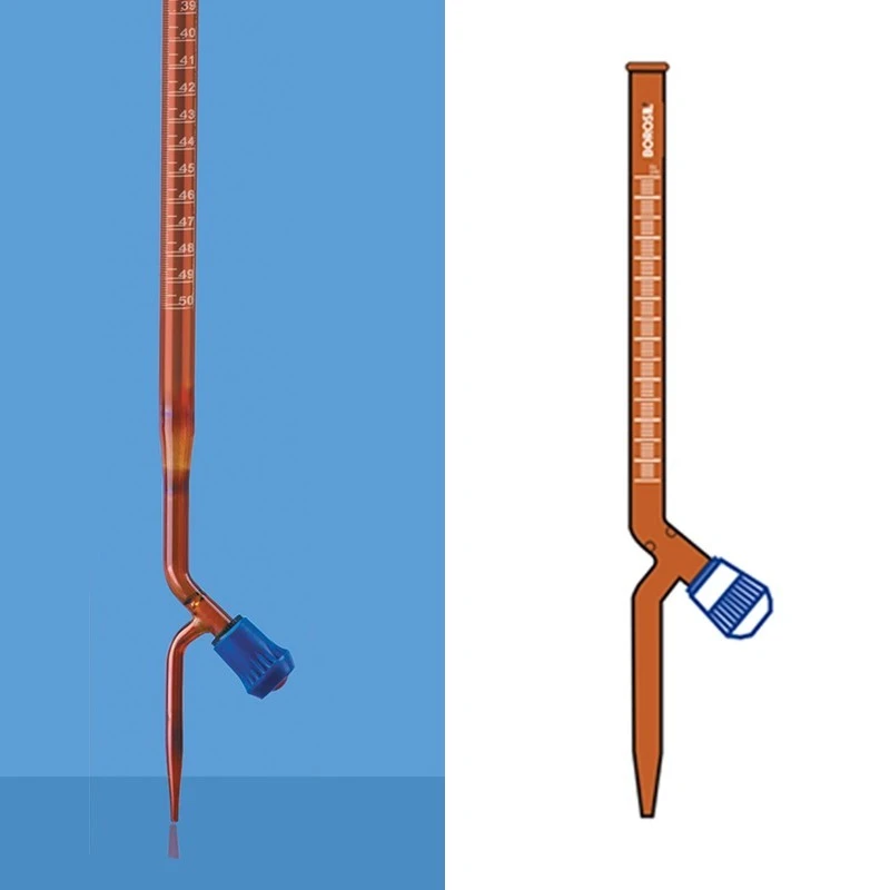Borosil 25ml Amber Burette Class B With Boroflo 2132009 image-1