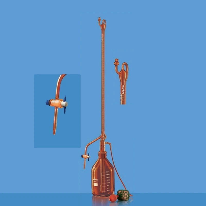  Borosil 25ml Amber Auto Burette PTFE Stopcock Class B 2154A09 image-2